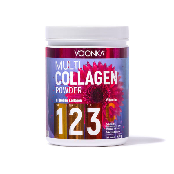 Voonka Multi Collagen Powder - Food Supplement Powder Containing Hydrolyzed Collagen (Type I & II & III) and Vitamin C - 300 гр.