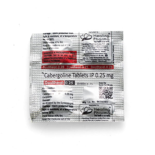 Dostiheal-0.25 (Cabergoline) - 4 табл. х 0,25 мг.